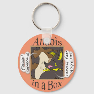 Anubis In a Box (Closed Eyes) Key Ring