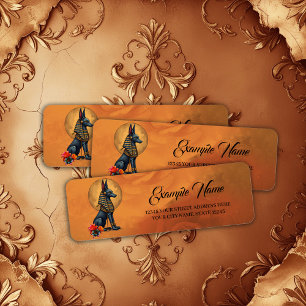 Anubis in the moonlight,  return address label