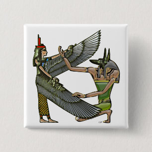Anubis & Nut 15 Cm Square Badge
