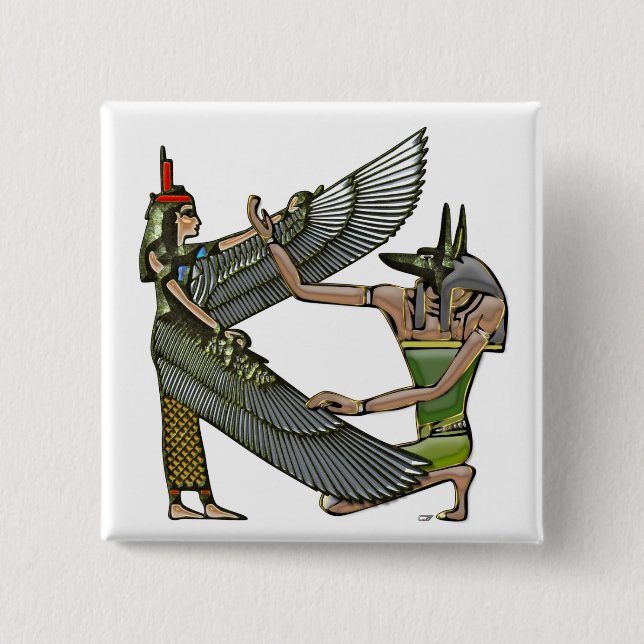 Anubis & Nut 15 Cm Square Badge (Front)