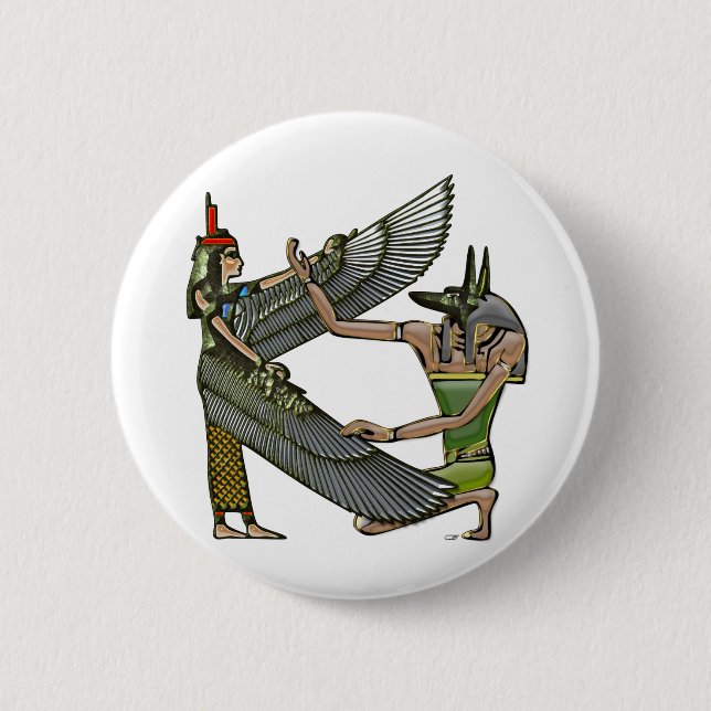 Anubis & Nut 6 Cm Round Badge (Front)