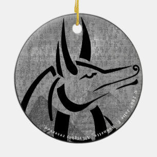 Anubis Premium Round Ceramic Ornament