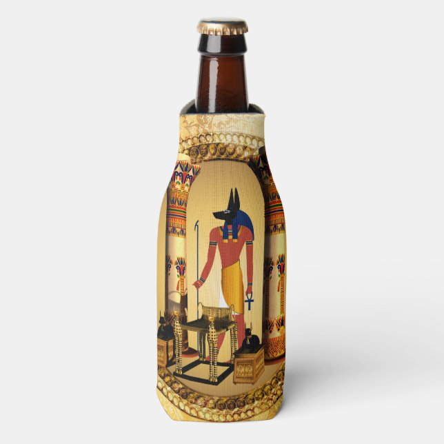 Anubis the egyptian god bottle cooler (Bottle Front)