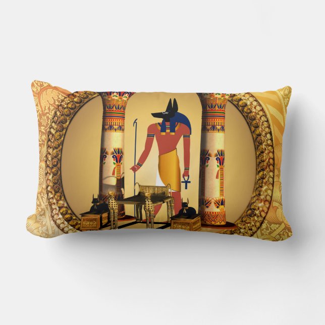 Anubis, the egyptian god lumbar cushion (Front)