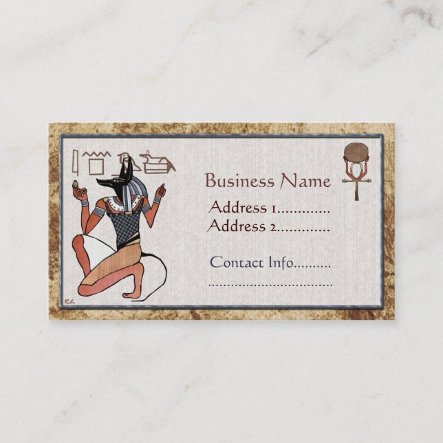 Anubis The Guardian Egyptian Business Card (Front)