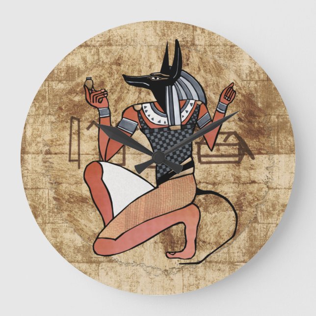 Anubis The Guardian Egyptian Large Clock (Front)