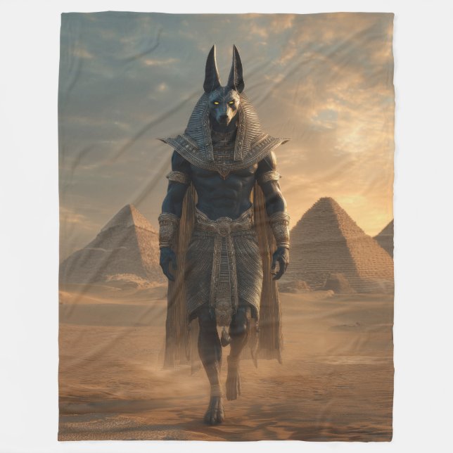 Anubis throw blanket – Egyptian Mythology Wall Art (Front)