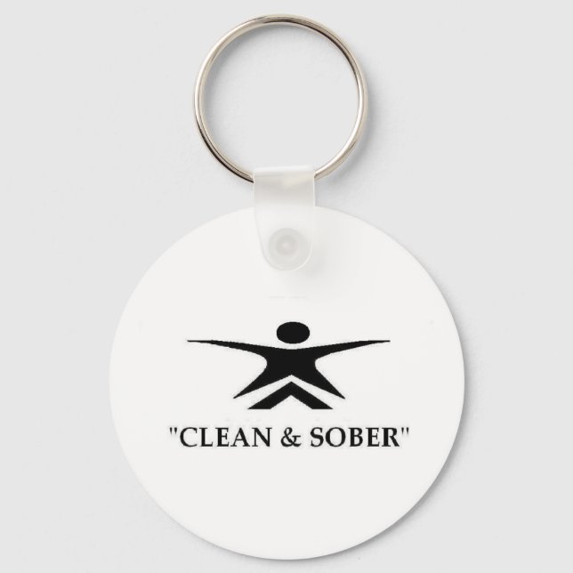 Anuemi Clean & Sober Keychain! Key Ring (Front)