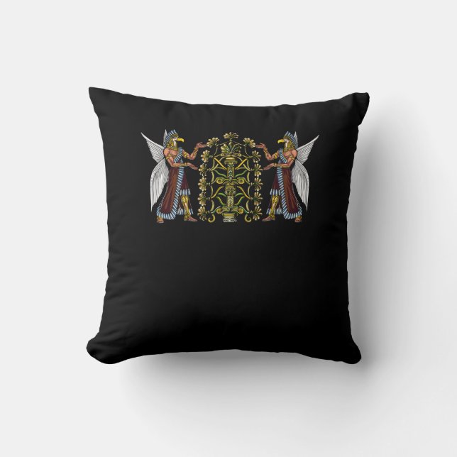 Anunnaki Aliens Ancient Sumerian Gods Cushion (Front)