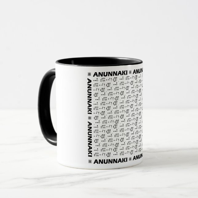 Anunnaki, Cuneiform Text, (Black) Mug (Front Left)