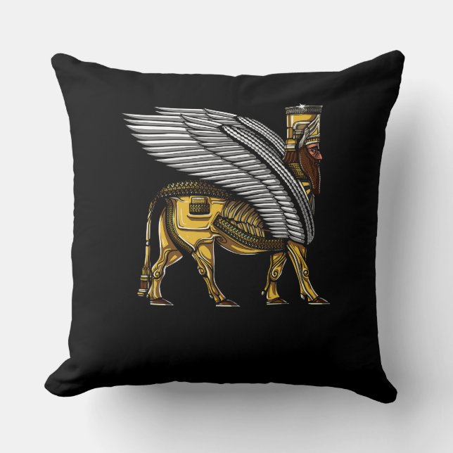 Anunnaki Guardian Alien Ancient Sumerian God Cushion (Front)