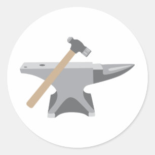 Anvil & Hammer Classic Round Sticker