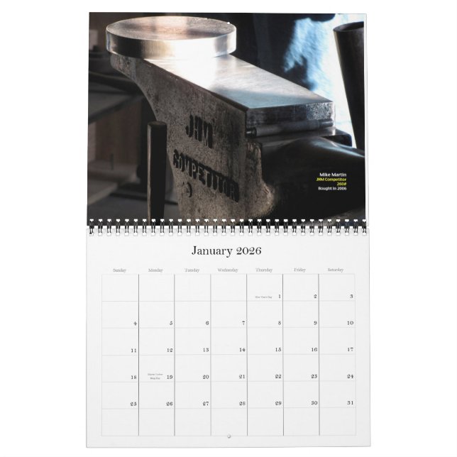 Anvils of WRABA for 2014 Custom Printed Calendar (Jan 2026)