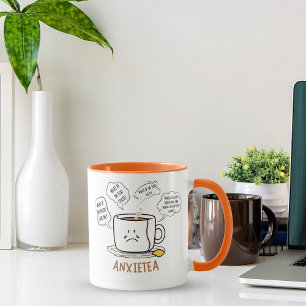 ANXIETEA Coffee Mug - 15 Oz Funny Cartoon Design 