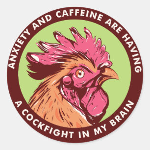 Anxiety and Caffeine Classic Round Sticker