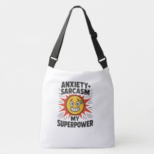 Anxiety and Sarcasm Funny Emoji Crossbody Bag