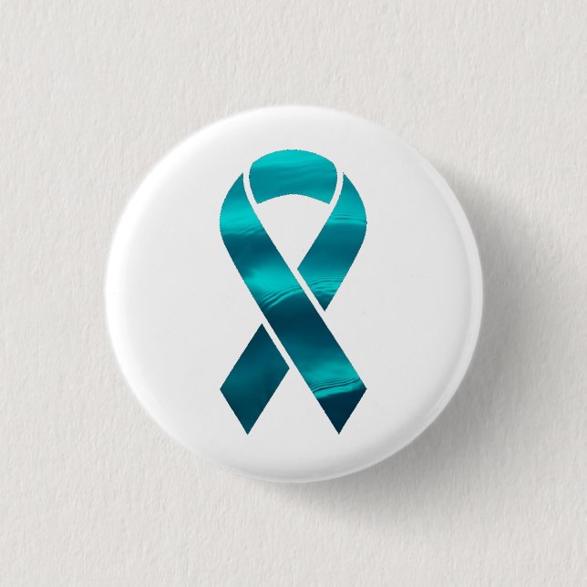Anxiety Awareness Teal Ribbon 3 Cm Round Badge (Front)
