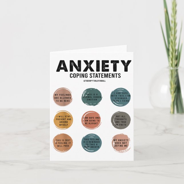 Anxiety Coping Statements Mental Health S Awarenes Card (Front)