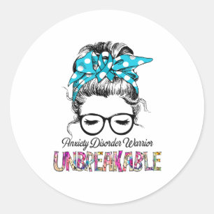 Anxiety Disorder Awareness Ribbon Support Gifts Classic Round Sticker