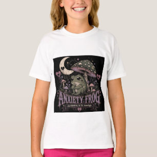 Anxiety Frog Overthinking Moonlight Design T-Shirt