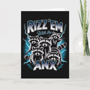 Anxiety Funny Mental Health Rizz Em With Anx Racco Card