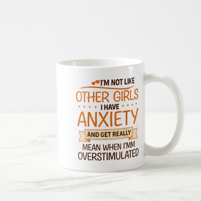 Anxiety Humor For Women With Overstimulation  Coffee Mug (Right)