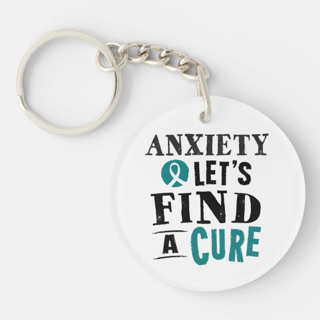 Anxiety Lets Find A Cure Keychain (Front)