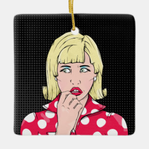 Anxiety Stress pop art Ceramic Ornament