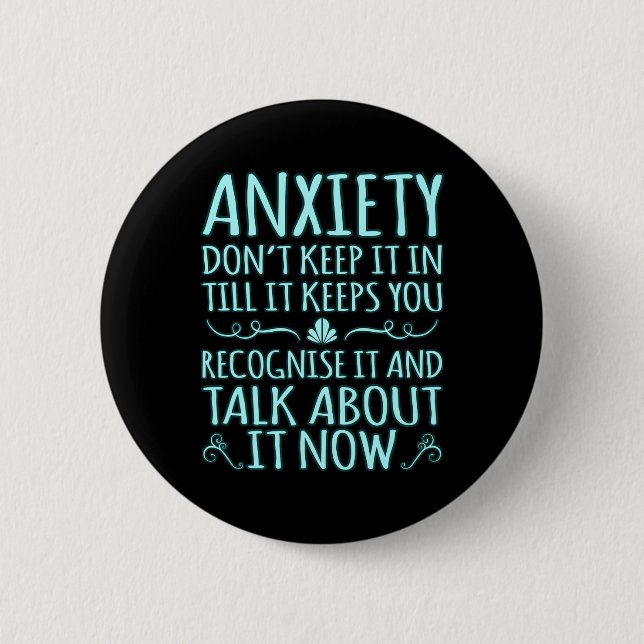 Anxiety Talk About It Ptsd Awareness Ribbon Suppor 6 Cm Round Badge (Front)