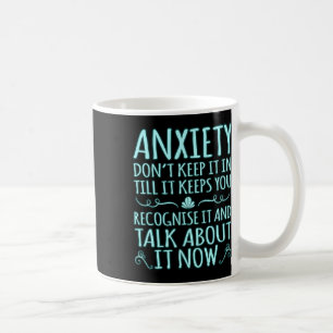 Anxiety Talk About It Ptsd Awareness Ribbon Suppor Coffee Mug