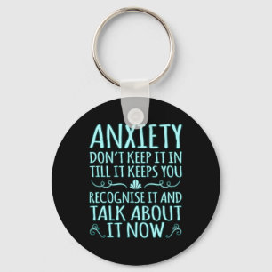 Anxiety Talk About It Ptsd Awareness Ribbon Suppor Key Ring
