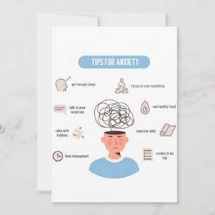 Anxiety Tips Minimal Mental Health Art Holiday Card