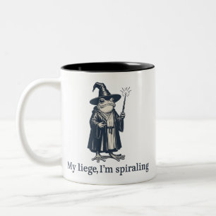 Anxious Frog Wizard Funny ADHD Neurodiversity Two-Tone Coffee Mug