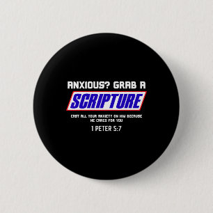 Anxious Grab Scripture Christian Mental Health Bib 6 Cm Round Badge