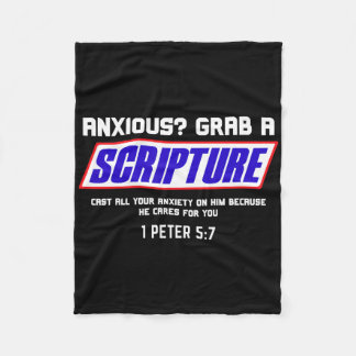 Anxious Grab Scripture Christian Mental Health Bib Fleece Blanket