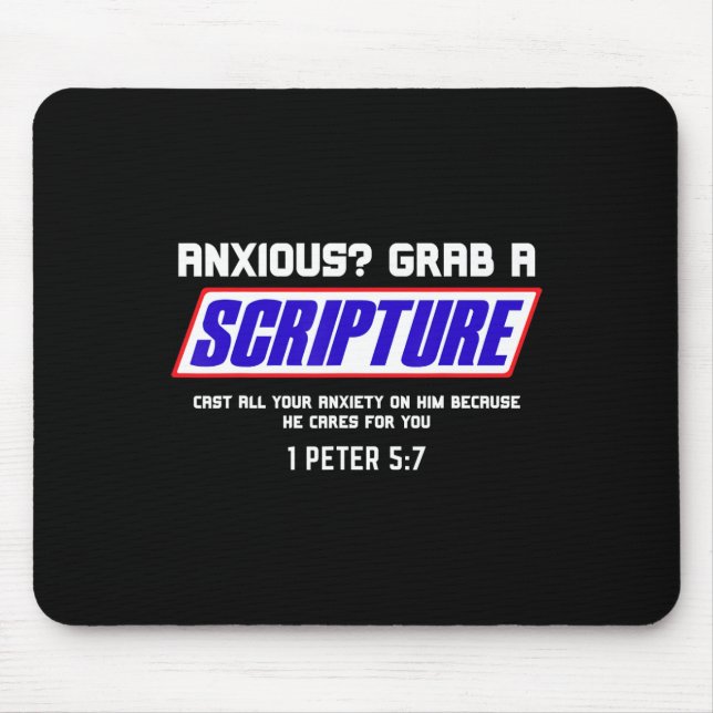 Anxious Grab Scripture Christian Mental Health Bib Mouse Pad (Front)