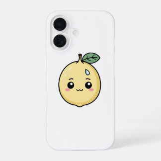 Anxious Lemon with a Sweat Drop iPhone 16 Case