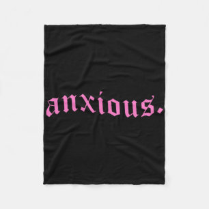Anxious Pastel Goth Pink Mental Health Gift Alt Ed Fleece Blanket