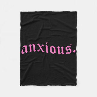 Anxious Pastel Goth Pink Mental Health Gift Alt Ed Fleece Blanket