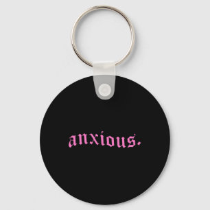 Anxious Pastel Goth Pink Mental Health Gift Alt Ed Key Ring