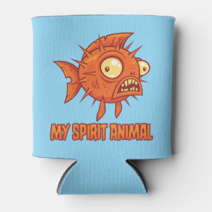 Anxious Quirky Blowfish Spirit Animal Can Cooler