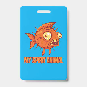 Anxious Quirky Blowfish Spirit Animal ID Badge