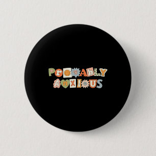 Anxious Retro Groovy Mental Health Awareness 6 Cm Round Badge