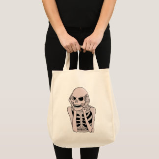 Anxious Skeleton Sketch Tote Bag