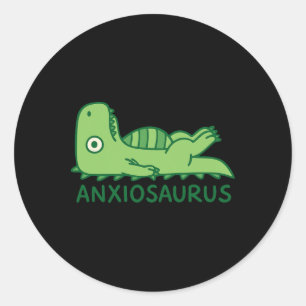 Anxiousaurus - Dinosaur Anxiety Mental Health Classic Round Sticker