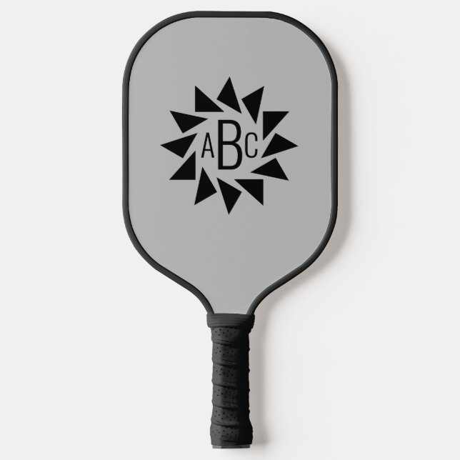 Any 3 Initial Letter Monogram Geometric Triangles Pickleball Paddle (Front)
