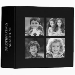 Any 4 Pictures Made Black White Photo Scrapbook 3 Ring Binder