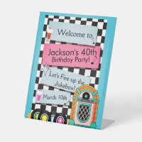 Any Age, 1950's Diner Birthday Welcome Sign