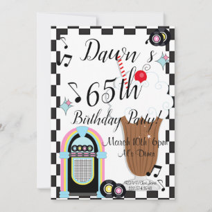 Any Age, 1950's Retro Birthday Invitation
