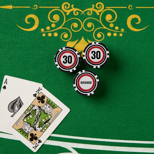 ANY AGE 30th Birthday Speed Limit Sign Poker Chips (Poker Table (Stack))
